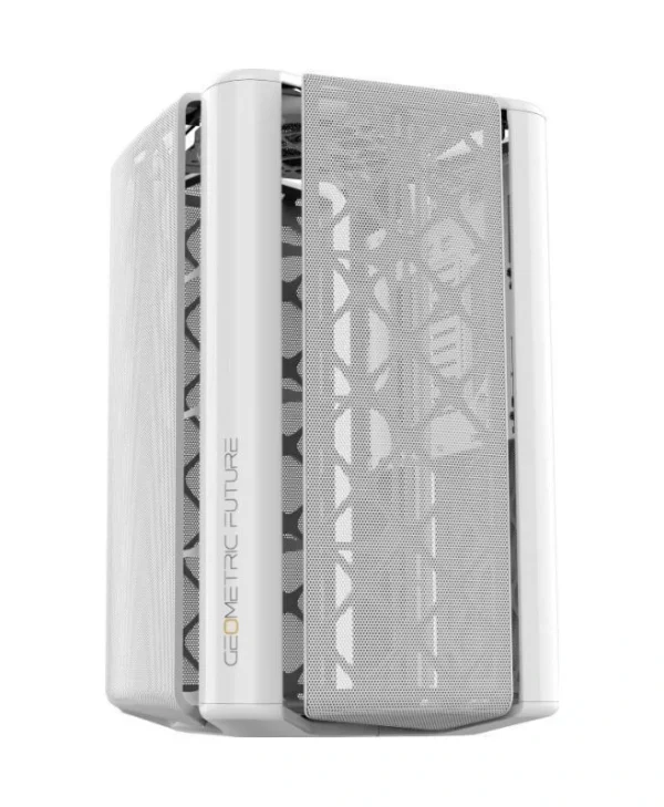 Geometric Future M2 The ARK Gaming Mini Tower Κουτί Υπολογιστή με Πλαϊνό Παράθυρο Λευκό