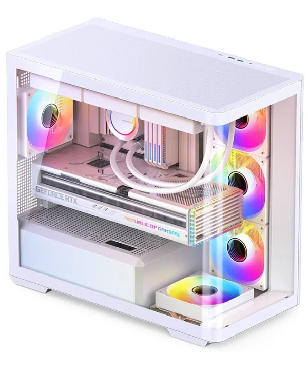 Jonsbo D300 Gaming Midi Tower Κουτί Υπολογιστή με Πλαϊνό Παράθυρο Λευκό