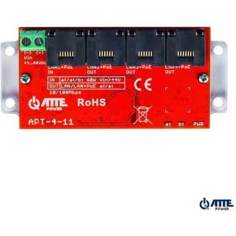 Atte Power APT-4-11 Unmanaged L2 PoE++ Switch με 4 Θύρες Gigabit (1Gbps) Ethernet