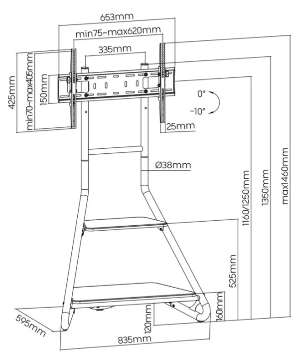 Maclean Energy MC-455 Βάση Τηλεόρασης Τοίχου έως 75" MC-455
