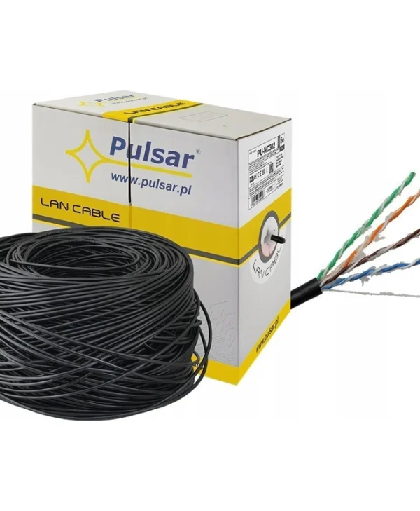 Pulsar U/UTP Cat.5e Καλώδιο Δικτύου Ethernet 305m Μαύρο 1τμχ
