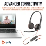 Poly Blackwire 3225 Bulk On Ear Multimedia Ακουστικά με μικρόφωνο και σύνδεση 3.5mm Jack / USB-A / USB-C - Image 4