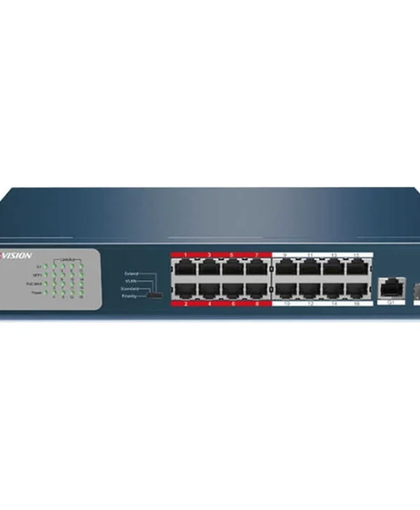 Hikvision DS-3E0318P-E/M Unmanaged L2 PoE+ Switch με 17 Θύρες Gigabit (1Gbps) Ethernet και 1 SFP Θύρα