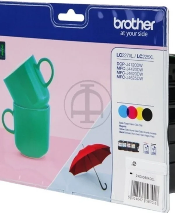 Brother LC227XL Γνήσιο Πακέτο 4 Μελανιών Εκτυπωτή InkJet Κίτρινο / Κυανό / Ματζέντα / Μαύρο (LC-227XLVALBP)