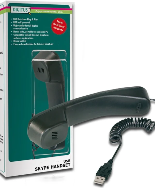 Digitus USB Telephone Handset Black