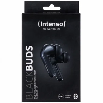 Intenso Black Buds T300a Bluetooth Handsfree Ακουστικά με Θήκη Φόρτισης Μαύρα