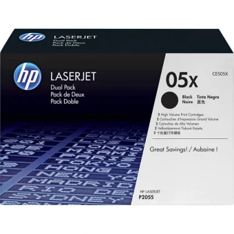 HP 05X Γνήσιο Multipack Toner Laser Εκτυπωτή Μαύρο High Yield 2τμχ (CE505XD) CE505XD