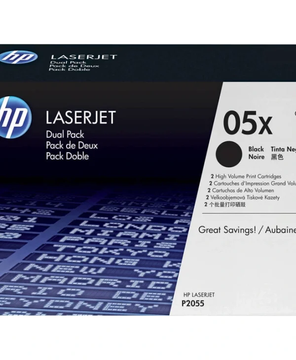 HP 05X Γνήσιο Multipack Toner Laser Εκτυπωτή Μαύρο High Yield 2τμχ (CE505XD) CE505XD