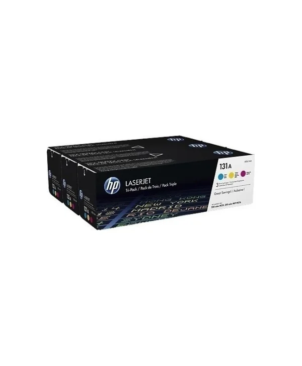 HP 131A Γνήσιο Multipack Toner Laser Εκτυπωτή Κίτρινο/Κυανό/Ματζέντα 3τμχ U0SL1AM U0SL1AM
