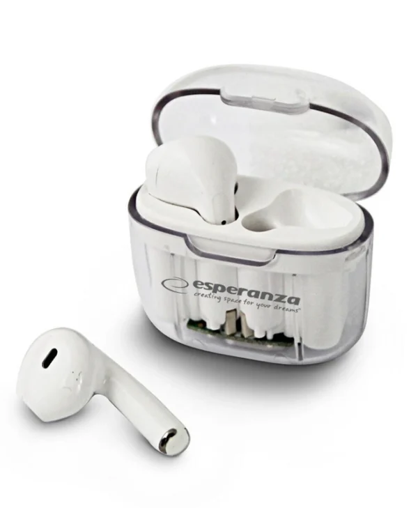 Esperanza EH237W In-ear Bluetooth Handsfree Ακουστικά με Θήκη Φόρτισης Μαύρα EH237W