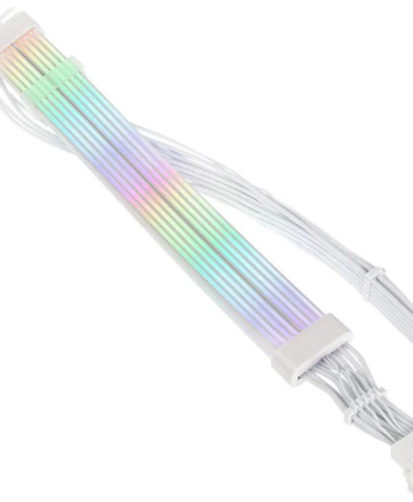 Kolink Umbra Radiant Argb 12v-2x6 To 12v-2x6 Power Cable 90 Degree Angled 70 Cm White