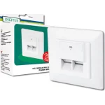 Digitus Διπλή Πρίζα Δικτύου RJ45 με Πλαίσιο Τύπου Cat6 σε Λευκό Χρώμα DN-9005-N DN-9005-N - Image 2