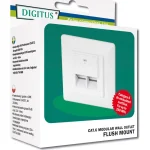 Digitus Διπλή Πρίζα Δικτύου RJ45 με Πλαίσιο Τύπου Cat6 σε Λευκό Χρώμα DN-9005-N DN-9005-N - Image 3