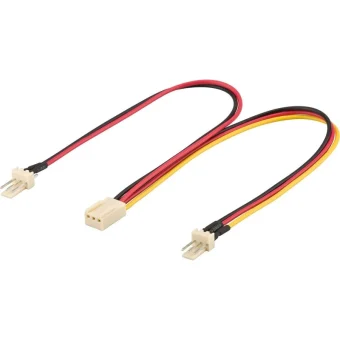 Goobay 3-Pin Fan - 2x 3-Pin Fan Cable 0.22m Πολύχρωμο 93880 93880