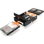 Icy Dock Flex-Fit Trio 2x 2.5 Inch HDD/SSD to 5.25 Inch Bracket with 1x 3.5 Inch Drive/Device Bay Μαύρο (MB343SP) MB343SP - Image 2