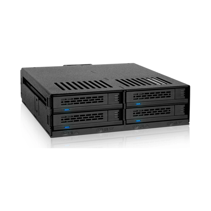 1 Icy Dock ExpressCage 4-Bay 2.5 Inch SAS/SATA HDD-SSD Hot Swap Cage for External 5.25 Inch Bay Μαύρο (MB324SP-B) MB324SP-B - Image 1