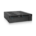 Icy Dock ExpressCage 2x2.5 Inch SAS/SATA HDD/SSD Mobile Rack And 3.5 Inch Slot for External 5.25 Inch Bay Μαύρο MB322SP-B MB322SP-B