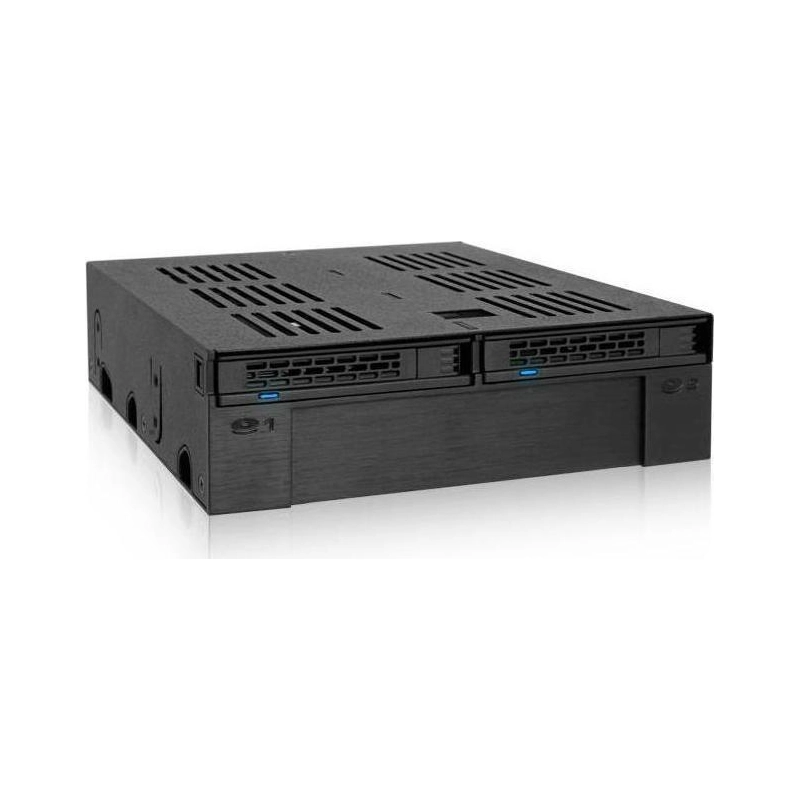 1 Icy Dock ExpressCage 2x2.5 Inch SAS/SATA HDD/SSD Mobile Rack And 3.5 Inch Slot for External 5.25 Inch Bay Μαύρο MB322SP-B MB322SP-B - Image 1