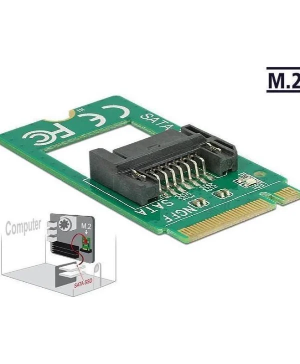 DeLock Adapter M.2 Key B male to SATA 7pin 2242 62876 62876