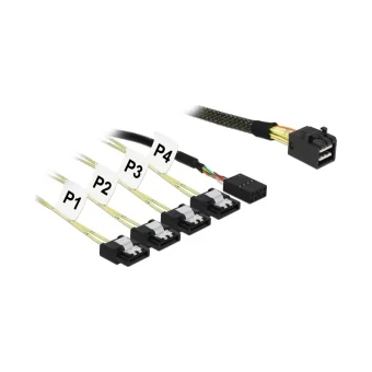 DeLock Mini SAS - 4x 7-Pin SATA II / 8 pin Cable 1m Πράσινο (85732) 85732