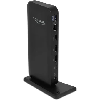 DeLock USB-C Docking Station με HDMI/DisplayPort 4K Ethernet Μαύρο (87746) 87746