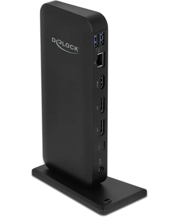 DeLock USB-C Docking Station με HDMI/DisplayPort 4K Ethernet Μαύρο (87746) 87746