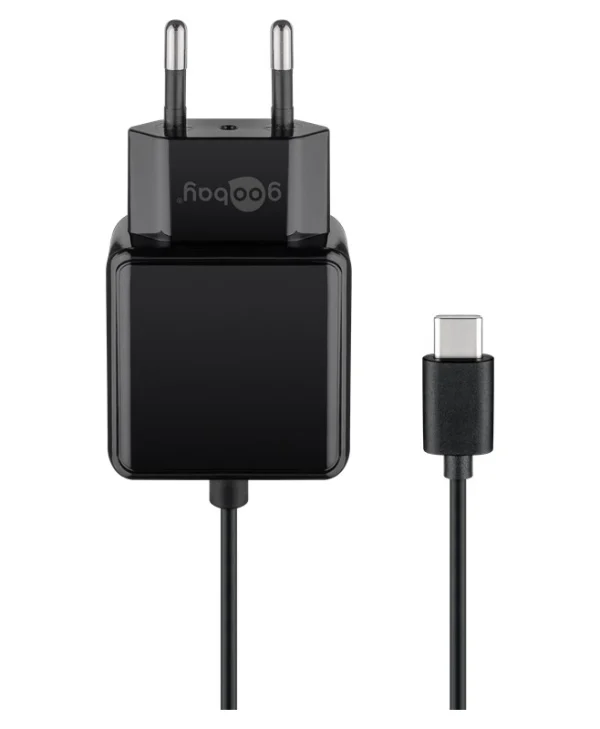 Goobay Φορτιστής με Ενσωματωμένο Καλώδιο USB-C 15W Μαύρος (45040) 45040