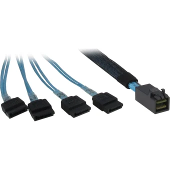 Inter-Tech Mini SAS - 7-Pin SATA III Cable 50cm Μαύρο (88885003) 88885003