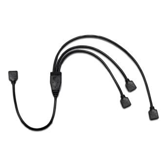 Inter-Tech Y-adapter 1x 4pin RGB to 3x 4pin RGB - Cable 0.48m Μαύρο (88885466) 88885466