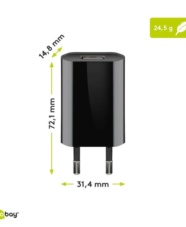 Goobay Φορτιστής Χωρίς Καλώδιο με Θύρα USB-A 5W Μαύρος (44949) 44949