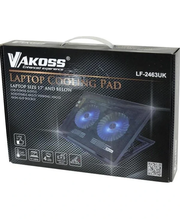 Vakoss Cooling Pad για Laptop έως 17" με 2 Ανεμιστήρες και Φωτισμό (LF-2463UK) LF-2463UK