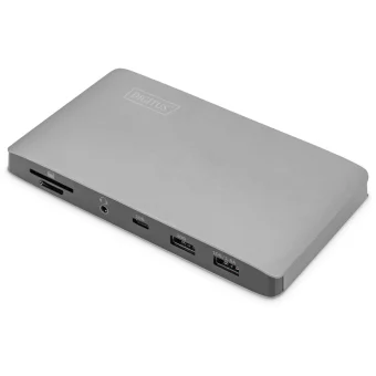 Digitus Thunderbolt 3 Docking Station με DisplayPort 4K PD Ethernet και συνδεση 2 Οθονών Γκρι (DA-70895) DA-70895
