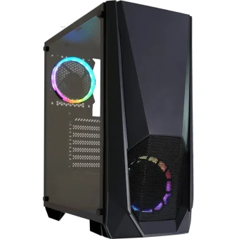 Xilence XG141 Gaming Midi Tower Κουτί Υπολογιστή με Πλαϊνό Παράθυρο και RGB Φωτισμό Μαύρο XG141