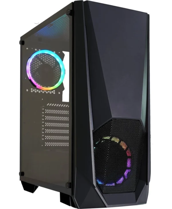 Xilence XG141 Gaming Midi Tower Κουτί Υπολογιστή με Πλαϊνό Παράθυρο και RGB Φωτισμό Μαύρο XG141
