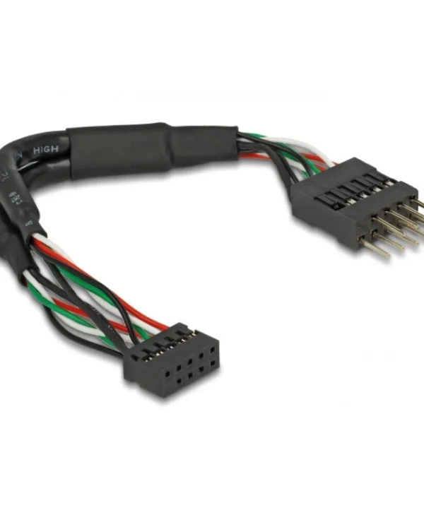 DeLock USB 2.0 pin header female 2.00 mm 10 pin to USB 2.0 pin header male 2.54 mm 10 pin 12 cm 41977 41977