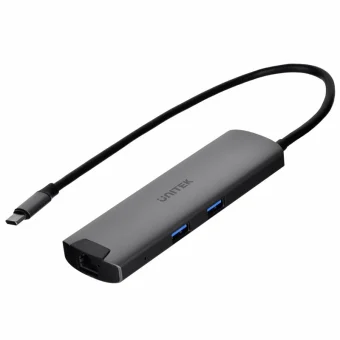 Unitek USB-C / USB-A Docking Station με 4K PD Ethernet Γκρι (H1112F) H1112F