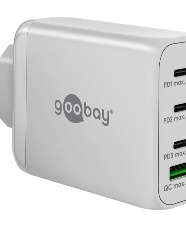 Goobay Φορτιστής Χωρίς Καλώδιο με Θύρα USB-A και 3 Θύρες USB-C 100W Power Delivery / Quick Charge 3.0 Λευκός (65556) 65556