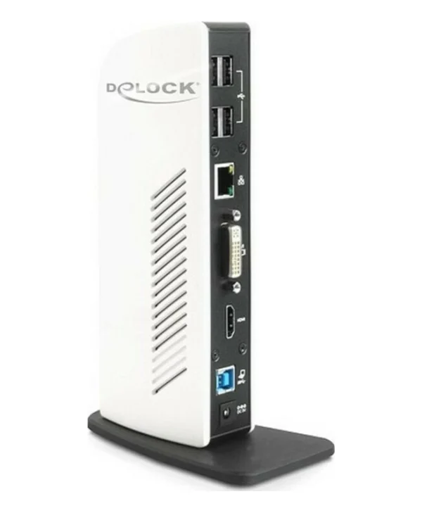 DeLock USB-A Docking Station με HDMI Ethernet Λευκό (87568) 87568