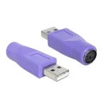 DeLock Μετατροπέας USB-A male σε PS/2 female Μωβ 1τμχ 65461 65461