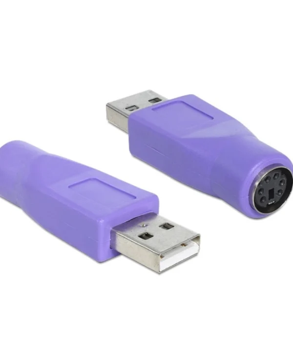 DeLock Μετατροπέας USB-A male σε PS/2 female Μωβ 1τμχ 65461 65461