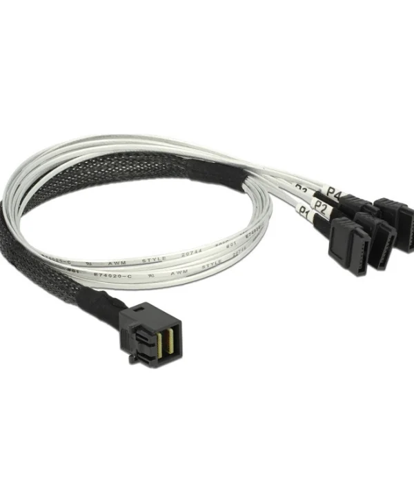 DeLock Mini SAS - 7-Pin SATA III Cable 50cm Μαύρο (83392) 83392