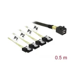 DeLock Mini SAS - 7-Pin SATA III Cable 50cm Μαύρο (83392) 83392 - Image 4
