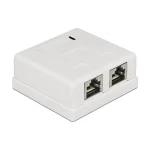 DeLock Διπλή Εξωτερική Πρίζα Δικτύου RJ45 Τύπου Cat6 σε Λευκό Χρώμα 86269 86269