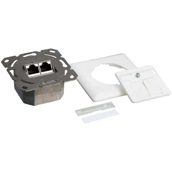 LogiLink Διπλή Πρίζα Δικτύου RJ45 με Πλαίσιο σε Λευκό Χρώμα NP0123 NP0123