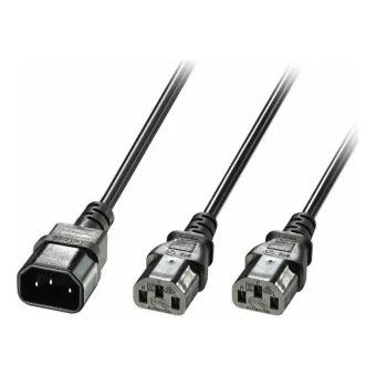 Lindy C14 2 C13 IEC C14 - IEC C13 Cable 2m Μαύρο 30039 30039