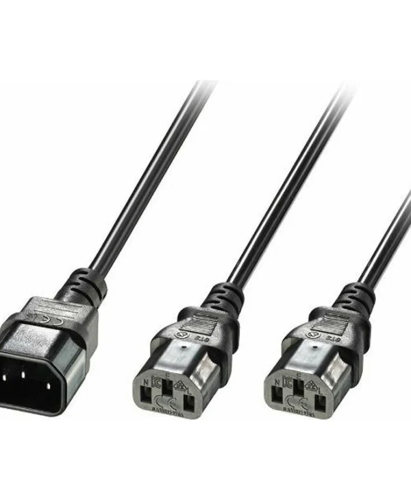 Lindy C14 2 C13 IEC C14 - IEC C13 Cable 2m Μαύρο 30039 30039