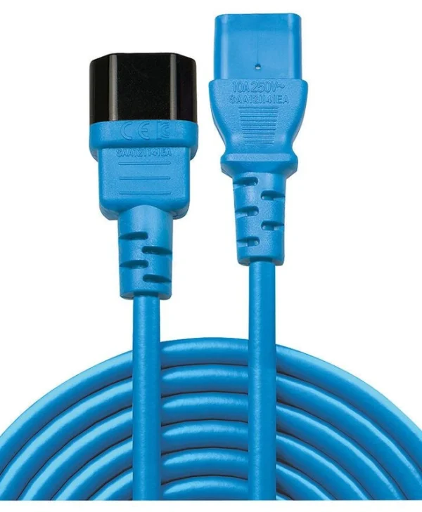 Lindy IEC C14 - IEC C13 Cable 1m Μπλε 30471 30471