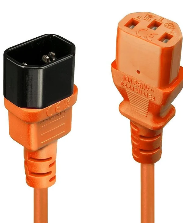 Cable Power Iec Extension 1m/orange 30474 Lindy 30474