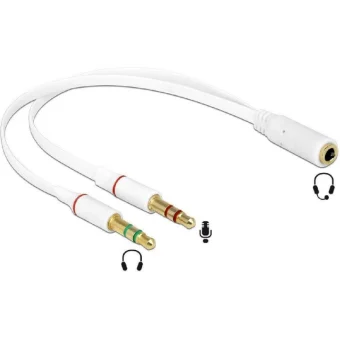 DeLock Μετατροπέας 3.5mm 2x male σε 3.5mm female Λευκό 1τμχ 65585 65585