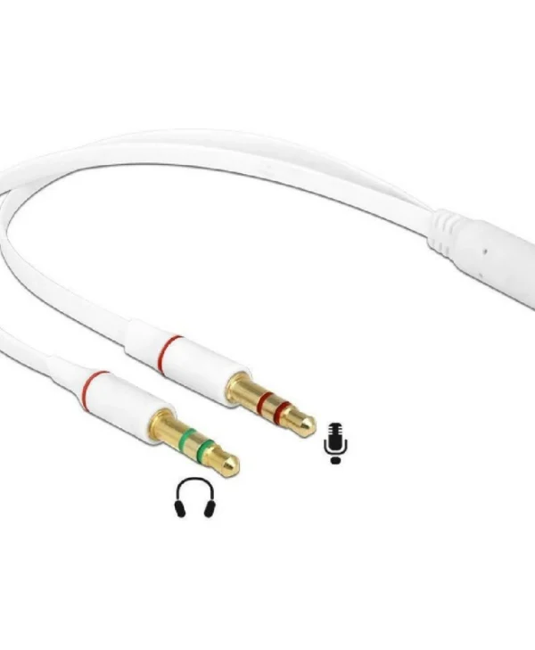 DeLock Μετατροπέας 3.5mm 2x male σε 3.5mm female Λευκό 1τμχ 65585 65585